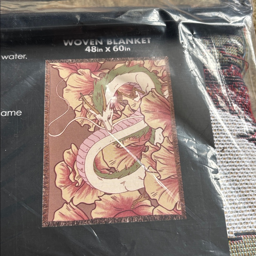 Spirited Away Graphic Throw Blanket - Aqua, Pink, Cream 48 x 60in - Picture 4 of 4